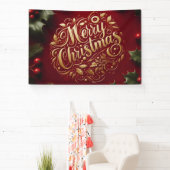 Vrolijk kerstgroen spandoek (Insitu)