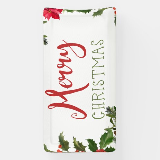 Vrolijk kerstgroen spandoek (Verticaal)