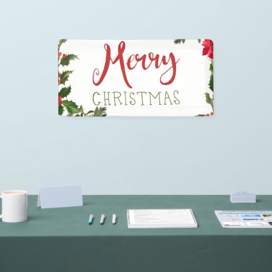 Vrolijk kerstgroen spandoek (Beurs)