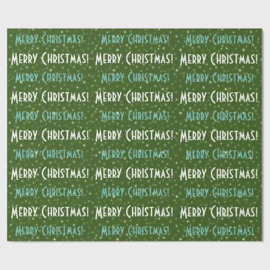 Vrolijk kerstgroen stars omslagpapier cadeaupapier (Vlak)