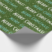 Vrolijk kerstgroen stars omslagpapier cadeaupapier (Hoek)
