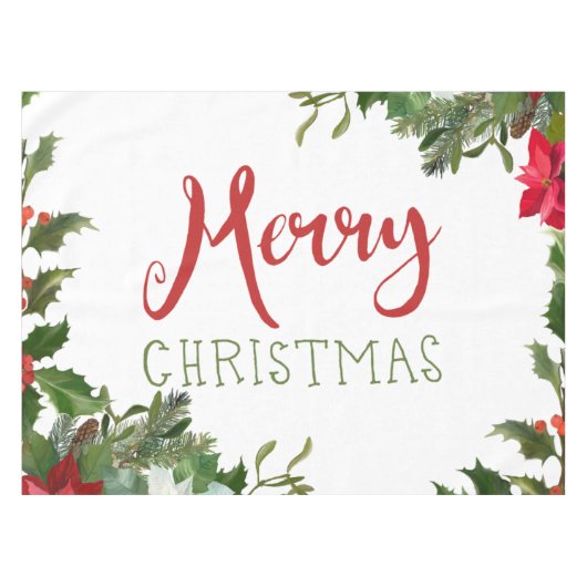 Vrolijk kerstgroen tafelkleed (Voorkant (Horizontaal))