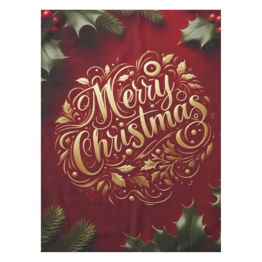 Vrolijk kerstgroen tafelkleed (Voorkant)