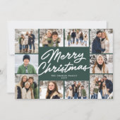 Vrolijk Kerstgroen tien foto collage Feestdagenkaart (Voorkant)