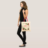 Vrolijk kerstgroen tote bag (Voorkant (model))