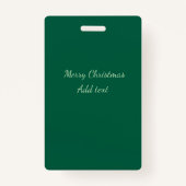 Vrolijk Kerstgroen vlakte solo achtergrond vakanti Badge (Achterkant)