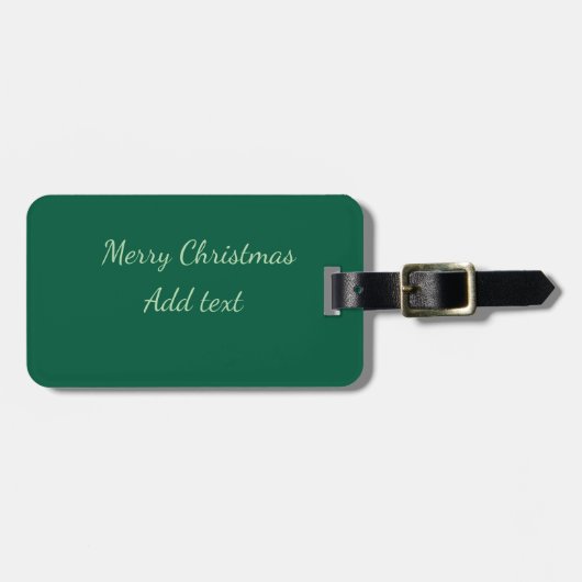 Vrolijk Kerstgroen vlakte solo achtergrond vakanti Bagagelabel (Voorkant horizontaal)