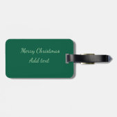 Vrolijk Kerstgroen vlakte solo achtergrond vakanti Bagagelabel (Achterkant horizontaal)