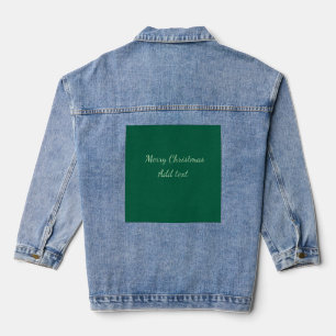 Vrolijk Kerstgroen vlakte solo achtergrond vakanti Denim Jacket