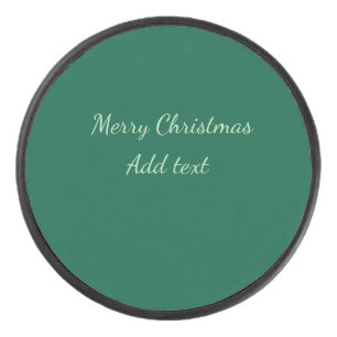 Vrolijk Kerstgroen vlakte solo achtergrond vakanti Hockey Puck