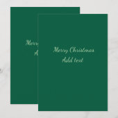 Vrolijk Kerstgroen vlakte solo achtergrond vakanti Kaart (Voorkant / Achterkant)