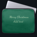 Vrolijk Kerstgroen vlakte solo achtergrond vakanti Laptop Sleeve<br><div class="desc">Ontwerp</div>