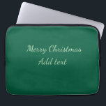 Vrolijk Kerstgroen vlakte solo achtergrond vakanti Laptop Sleeve<br><div class="desc">Ontwerp</div>