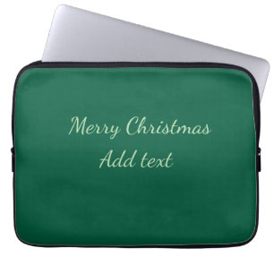 Vrolijk Kerstgroen vlakte solo achtergrond vakanti Laptop Sleeve