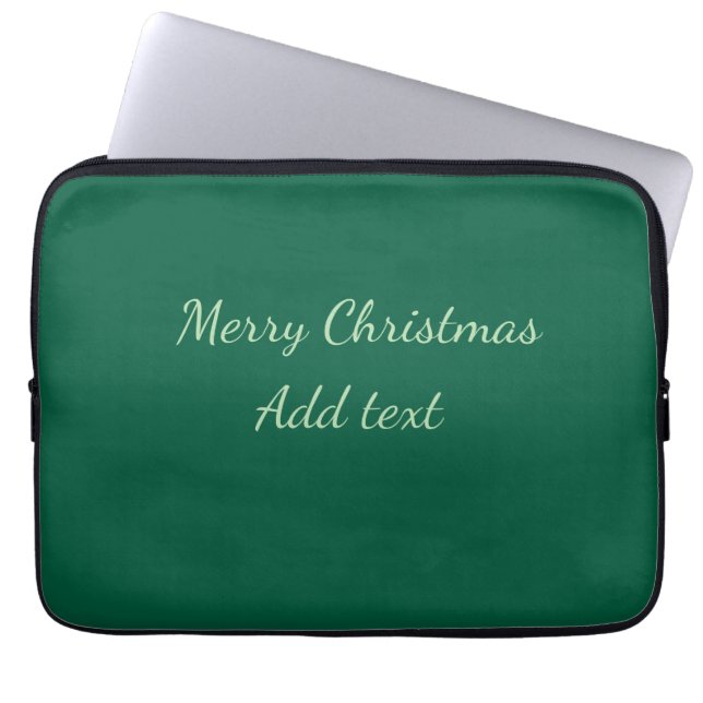 Vrolijk Kerstgroen vlakte solo achtergrond vakanti Laptop Sleeve (Voorkant)