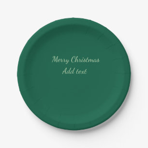Vrolijk Kerstgroen vlakte solo achtergrond vakanti Papieren Bordje