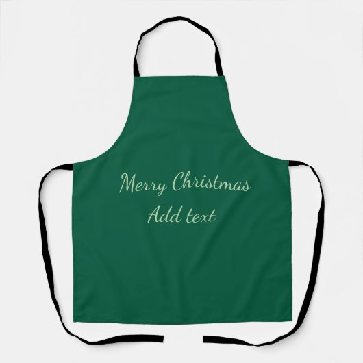 Vrolijk Kerstgroen vlakte solo achtergrond vakanti Schort (Voorkant)