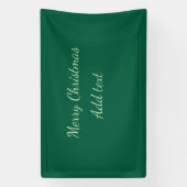 Vrolijk Kerstgroen vlakte solo achtergrond vakanti Spandoek (Verticaal)