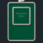Vrolijk Kerstgroen vlakte solo achtergrond vakanti Verzilverd Omlijst Ornament<br><div class="desc">Ontwerp</div>