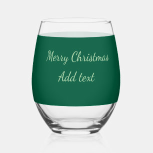Vrolijk Kerstgroen vlakte solo achtergrond vakanti Wijnglas Zonder Voet