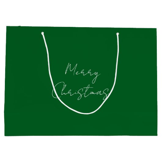 Vrolijk Kerstgroen Wit Custom Kleurrijk Helder Groot Cadeauzakje (Achterkant)