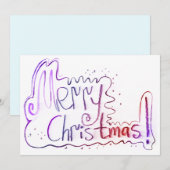 Vrolijk kerstgroet pastel handlettering feestdagenkaart (Voorkant / Achterkant)