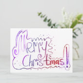 Vrolijk kerstgroet pastel handlettering feestdagenkaart (Staand voorkant)