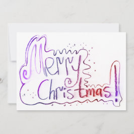 Vrolijk kerstgroet pastel handlettering feestdagenkaart
