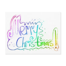 Vrolijk kerstgroet regenboog handbelettering