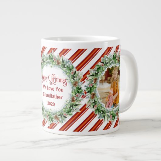 Vrolijk kerstgrootvader We houden van foto's Grote Koffiekop (Voorkant rechts)