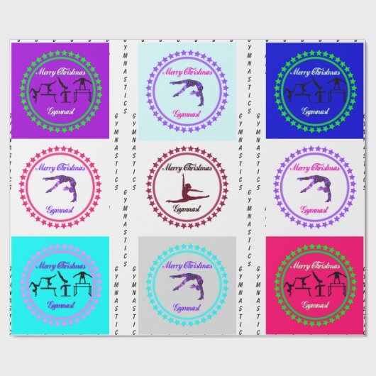 Vrolijk kerstgymnast inpakpapier (Vlak)
