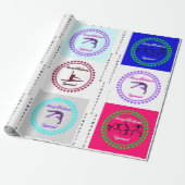 Vrolijk kerstgymnast inpakpapier (Uitgerold)