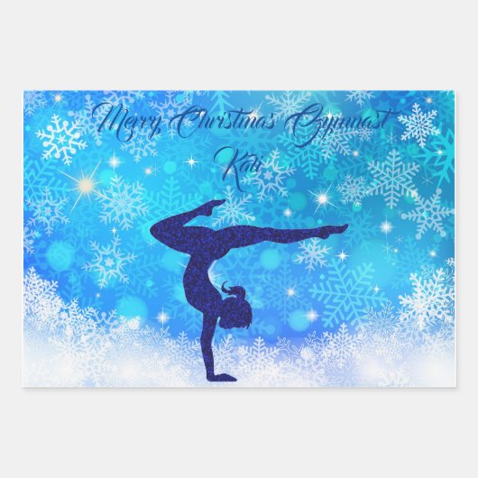Vrolijk Kerstgymnast Inpakpapier Set van 3 (Voorkant 3)