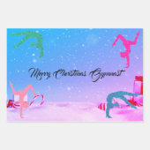 Vrolijk Kerstgymnast Inpakpapier Set van 3 (Voorkant 2)