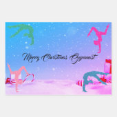 Vrolijk Kerstgymnast Inpakpapier Set van 3 Vel (Voorkant 2)