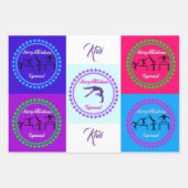Vrolijk Kerstgymnast Inpakpapier Set van 3 Vel (Voorkant)