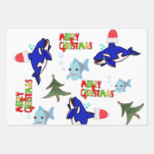 Vrolijk kersthaaienpolartje Beer Santa Inpakpapier Vel (Voorkant 3)