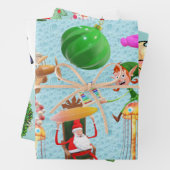 Vrolijk kersthaaienpolartje Beer Santa Inpakpapier Vel (In situ)