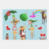 Vrolijk kersthaaienpolartje Beer Santa Inpakpapier Vel (Voorkant)