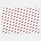 Vrolijk kersthaaienrood met buffelplaat inpakpapier vel (Voorkant 3)