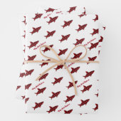 Vrolijk kersthaaienrood met buffelplaat inpakpapier vel (In situ)