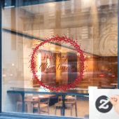 Vrolijk kersthandgeschreven tekst met grote saus raamsticker (Cafe Raam)