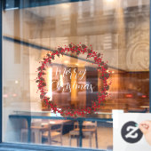 Vrolijk kersthandgeschreven tekst met grote saus raamsticker (Cafe Raam)