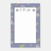 Vrolijk kersthandgetekende bomen sneeuw om lijst t post-it® notes (Voorkant)