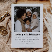 Vrolijk kersthart foto feestdagenkaart