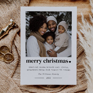 Vrolijk kersthart foto feestdagenkaart