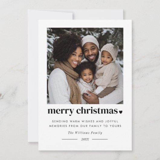 Vrolijk kersthart foto feestdagenkaart (Voorkant)