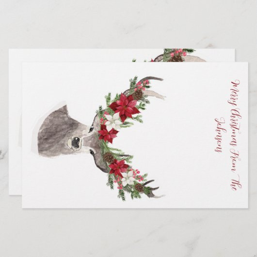 Vrolijk kersthert briefpapier (Voorkant / Achterkant)