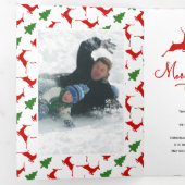 Vrolijk kersthert en boom en fotocollage drieluik wenskaart (Binnenzijde eerst)