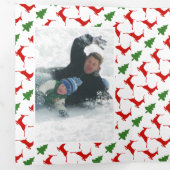 Vrolijk kersthert en boom foto collage drieluik wenskaart (Binnenzijde eerst)